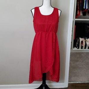 NWT Beautiful Story L red high low dress